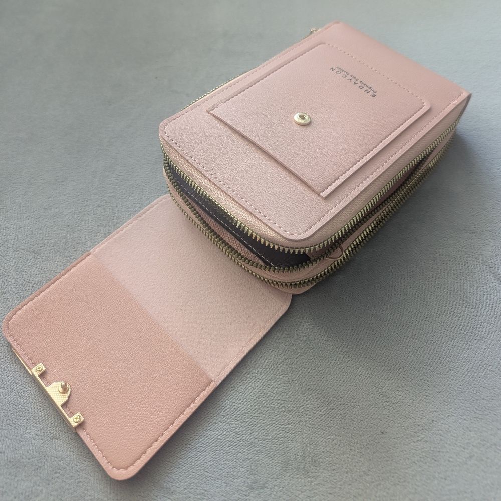 NEW Pink Crossbody Bag With Clear Cell Phone Window - Picture 5 of 16